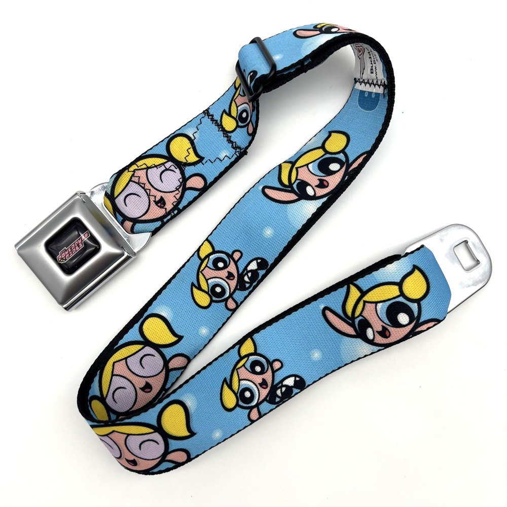 Rare Deadstock 2015 Buckle-Down BUBBLES Powerpuff Girls Seatbelt Belt 28-46"